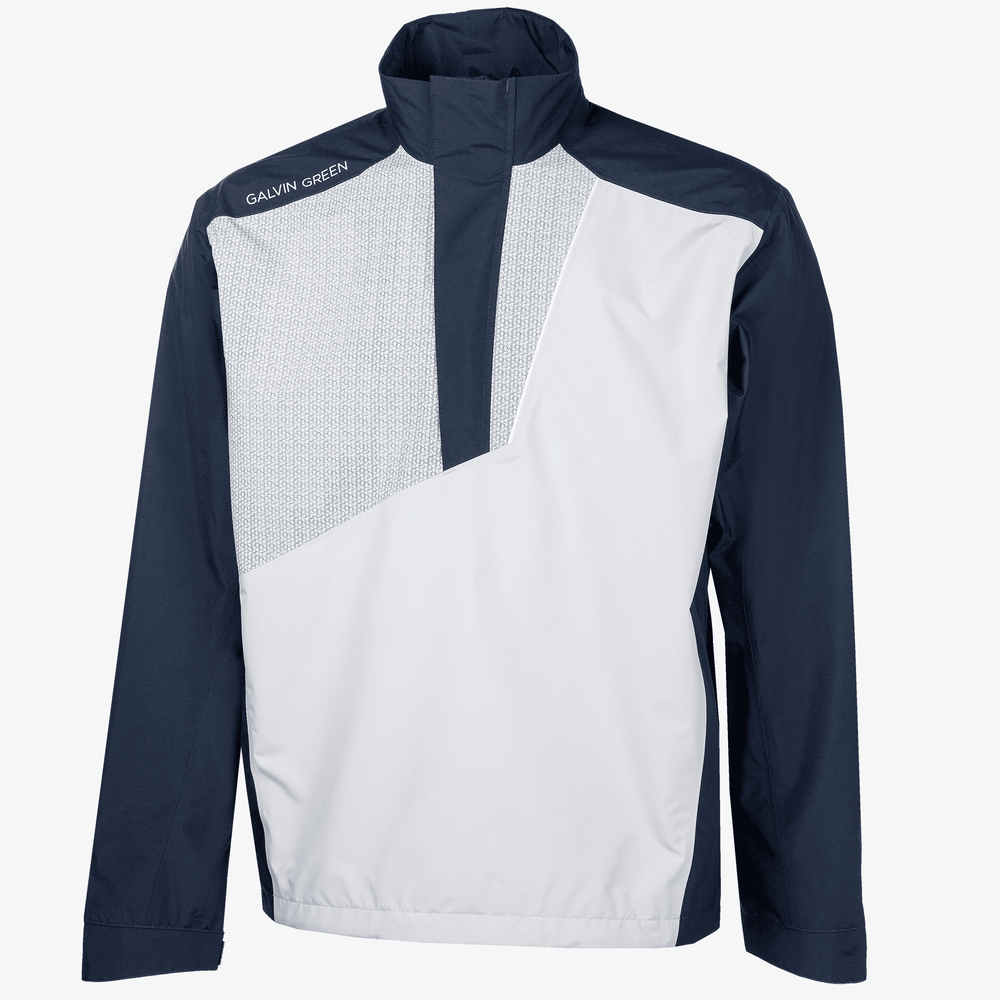 Axley is a Waterproof golf jacket for Men in the color Navy/Cool Grey/White(0)