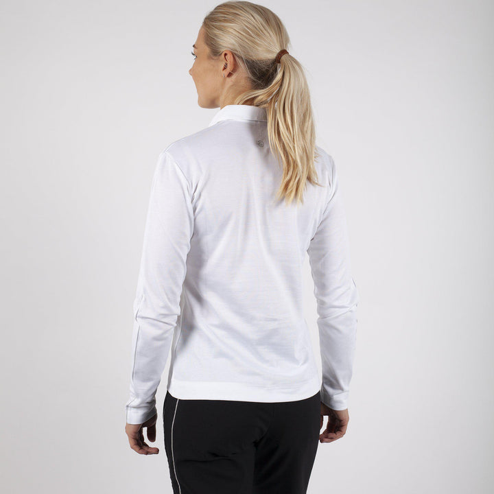 Mary is a Breathable long sleeve golf shirt for Women in the color White(4)