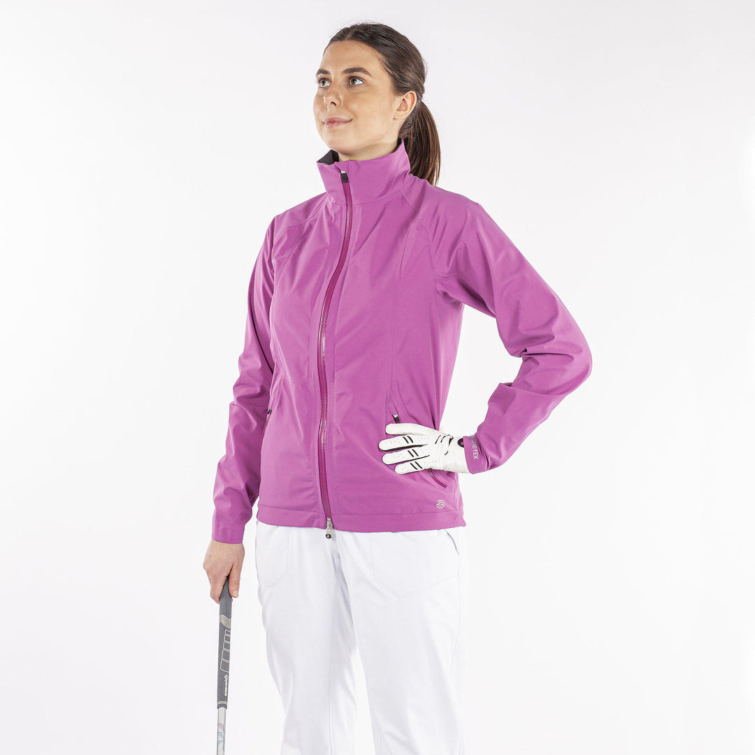 Adele is a Waterproof golf jacket for Women in the color Amazing Pink(1)