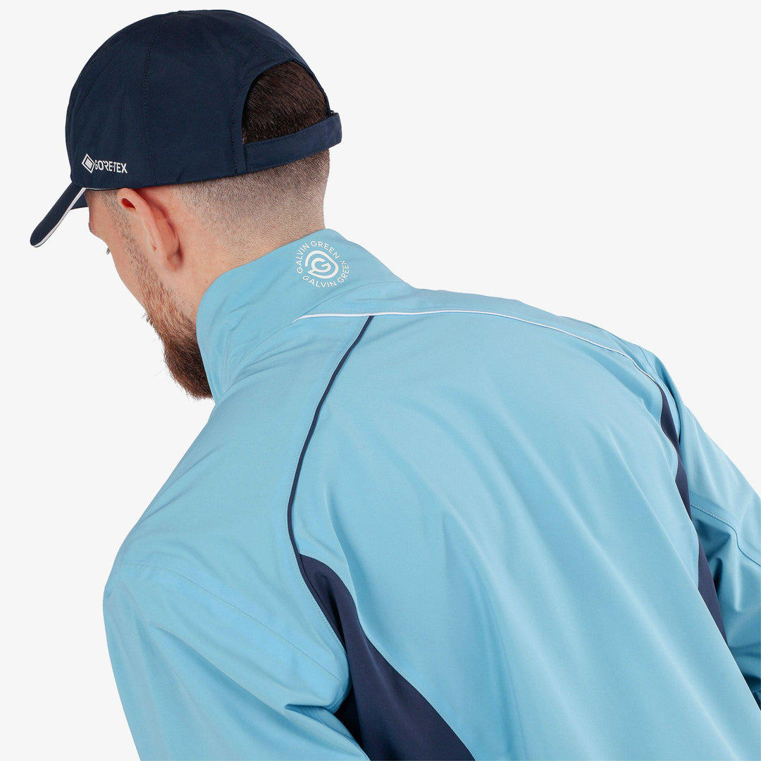 Ames is a Waterproof golf jacket for Men in the color Alaskan Blue/Navy(4)