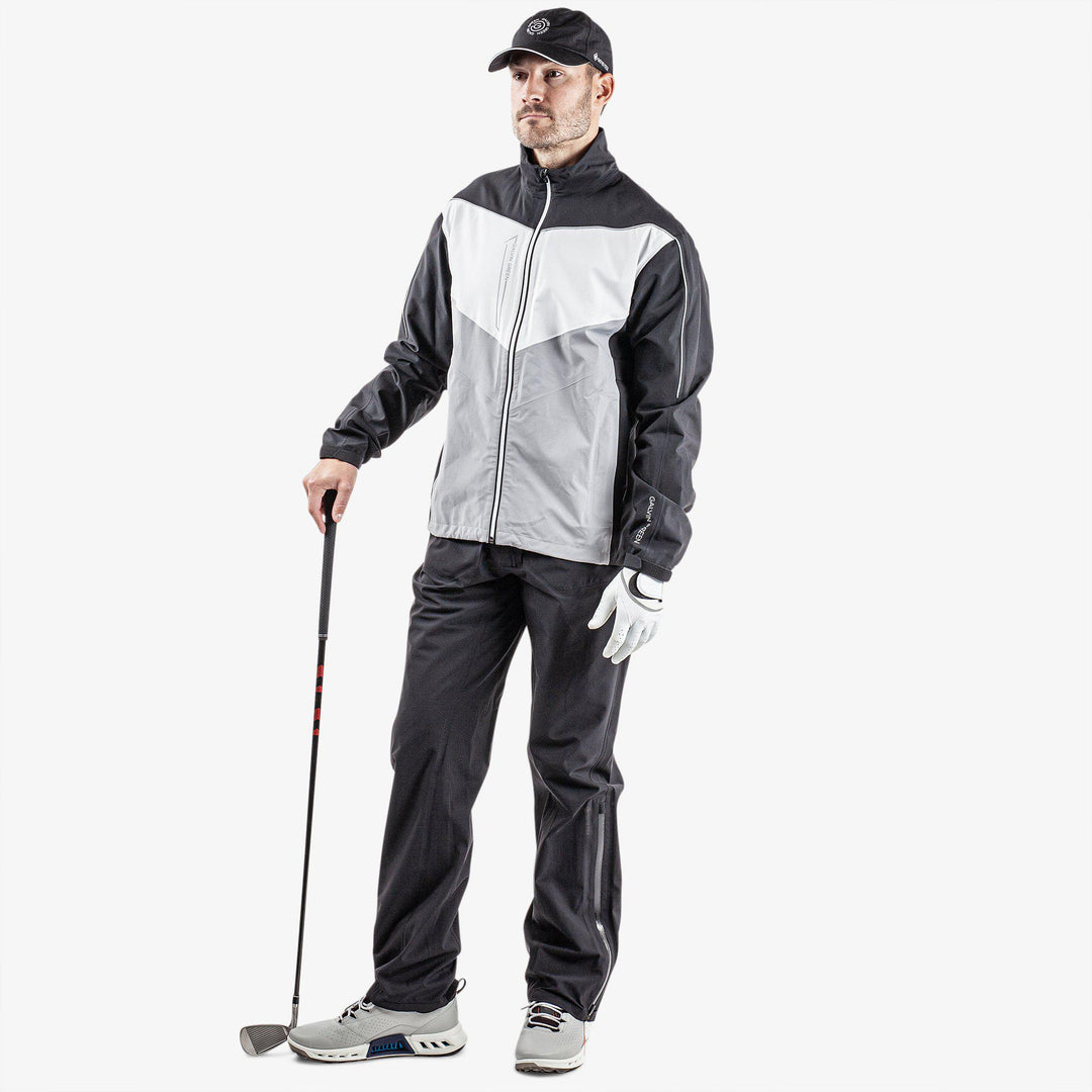 Armstrong is a Waterproof golf jacket for Men in the color Black/Sharkskin/Cool Grey(2)