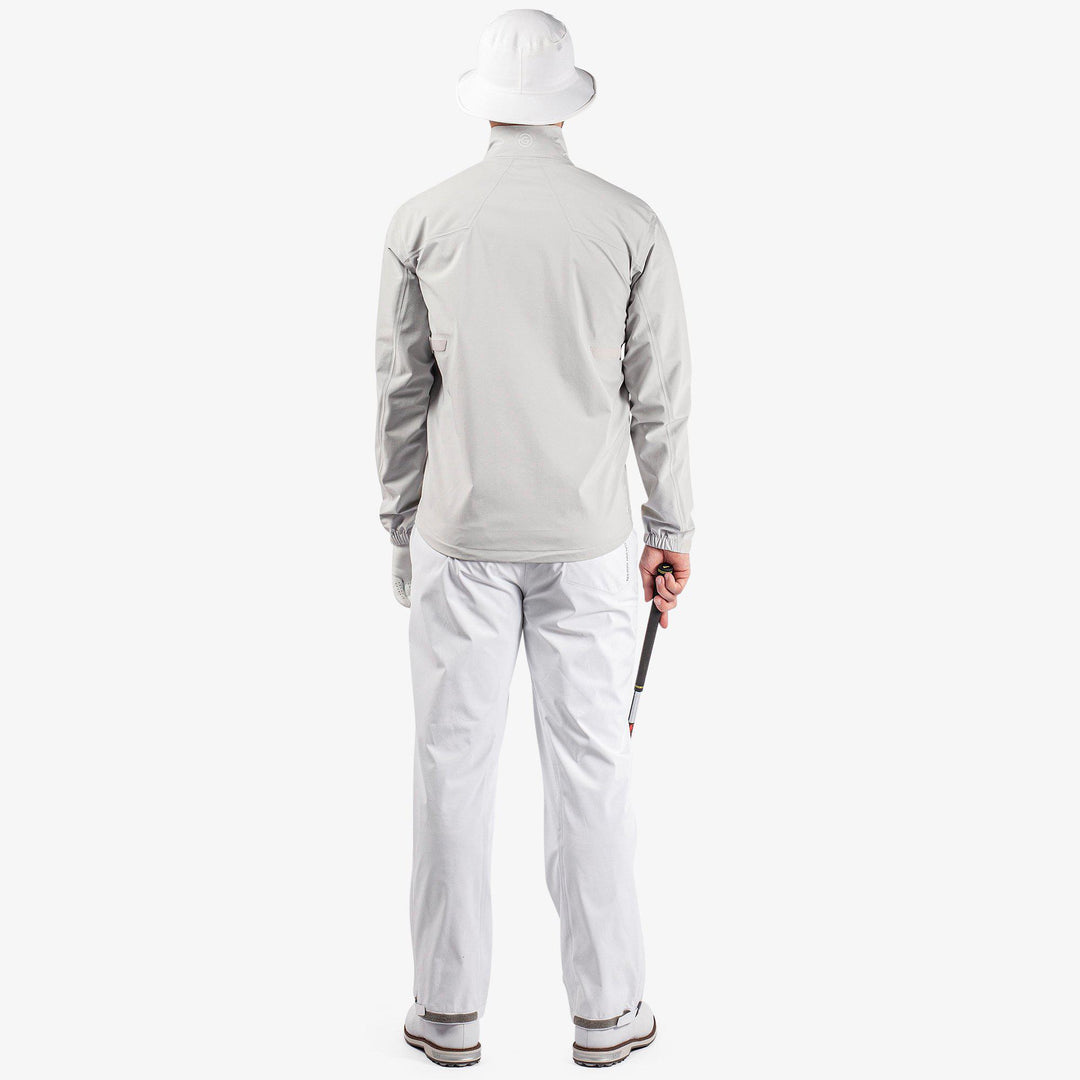Armstrong is a Waterproof golf jacket for Men in the color Cool Grey/Sunny Lime/White(9)