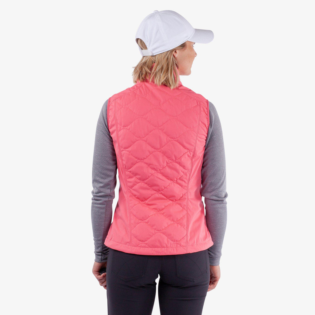 Lucille is a Windproof and water repellent golf vest for Women in the color Camelia Rose(5)