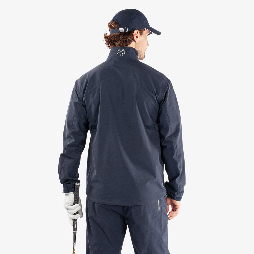 Armstrong is a Waterproof golf jacket for Men in the color Navy/Aqua/White(6)