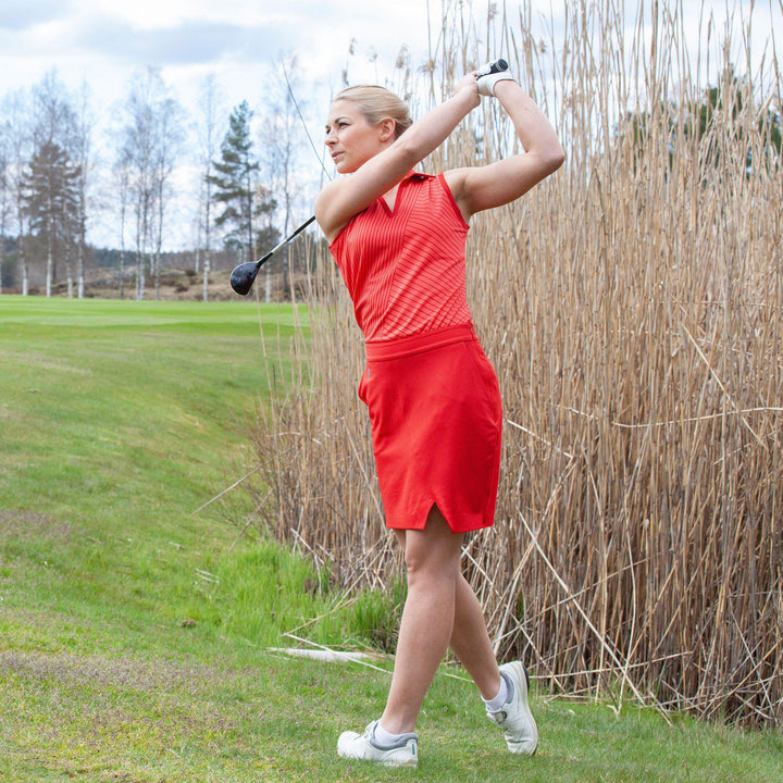 Masey is a Breathable golf skirt with inner shorts for Women in the color Red(5)