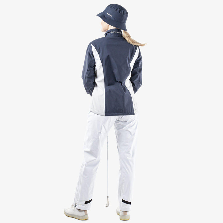 Ally is a Waterproof golf jacket for Women in the color Navy/Cool Grey/White(7)