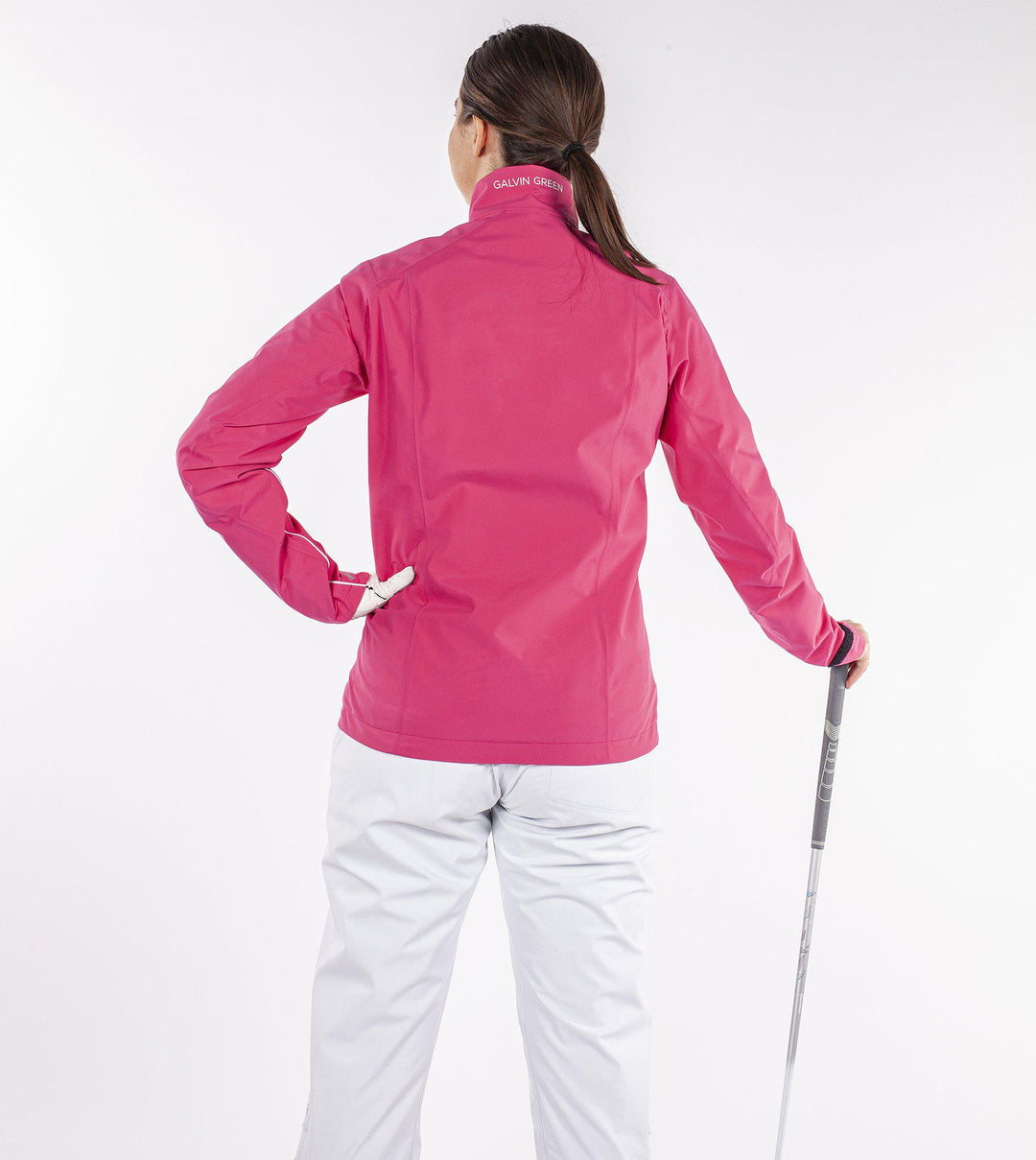 Arissa is a Waterproof golf jacket for Women in the color Amazing Pink(8)