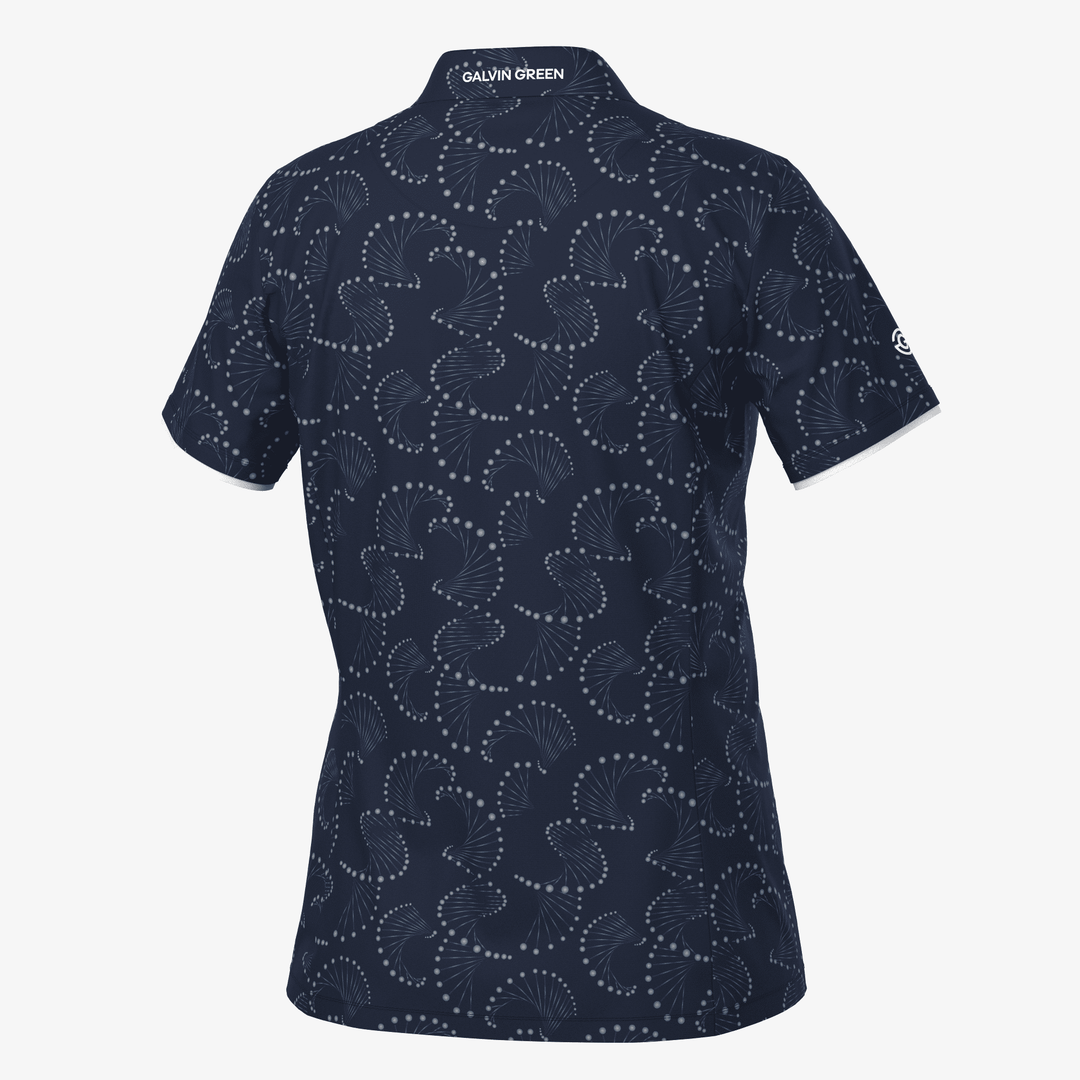 Mandy is a Breathable short sleeve golf shirt for Women in the color Navy/White(7)