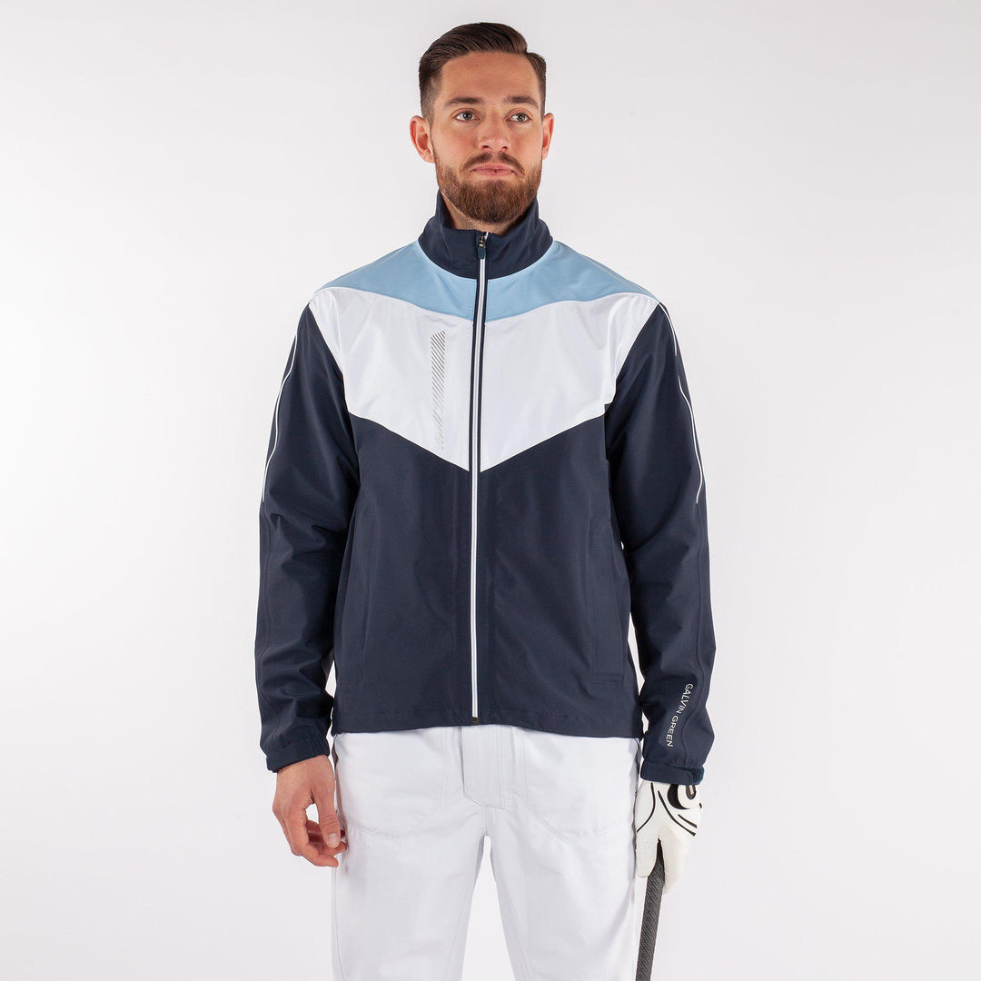 Armstrong is a Waterproof golf jacket for Men in the color Blue Bell(1)