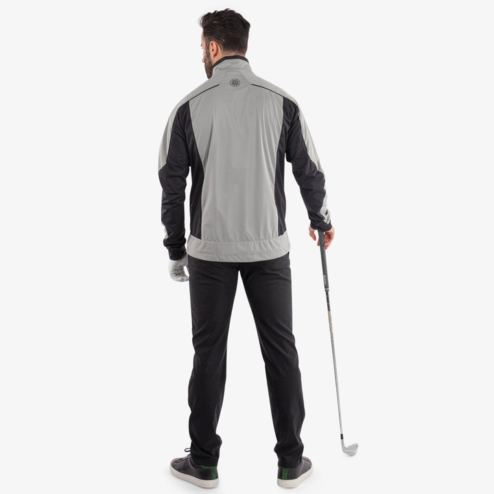 Lyndon is a Windproof and water repellent golf jacket for Men in the color Sharkskin/Black(7)