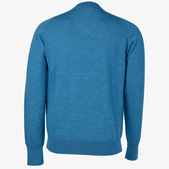 Carl is a Merino golf sweater for Men in the color Blue Melange (8)