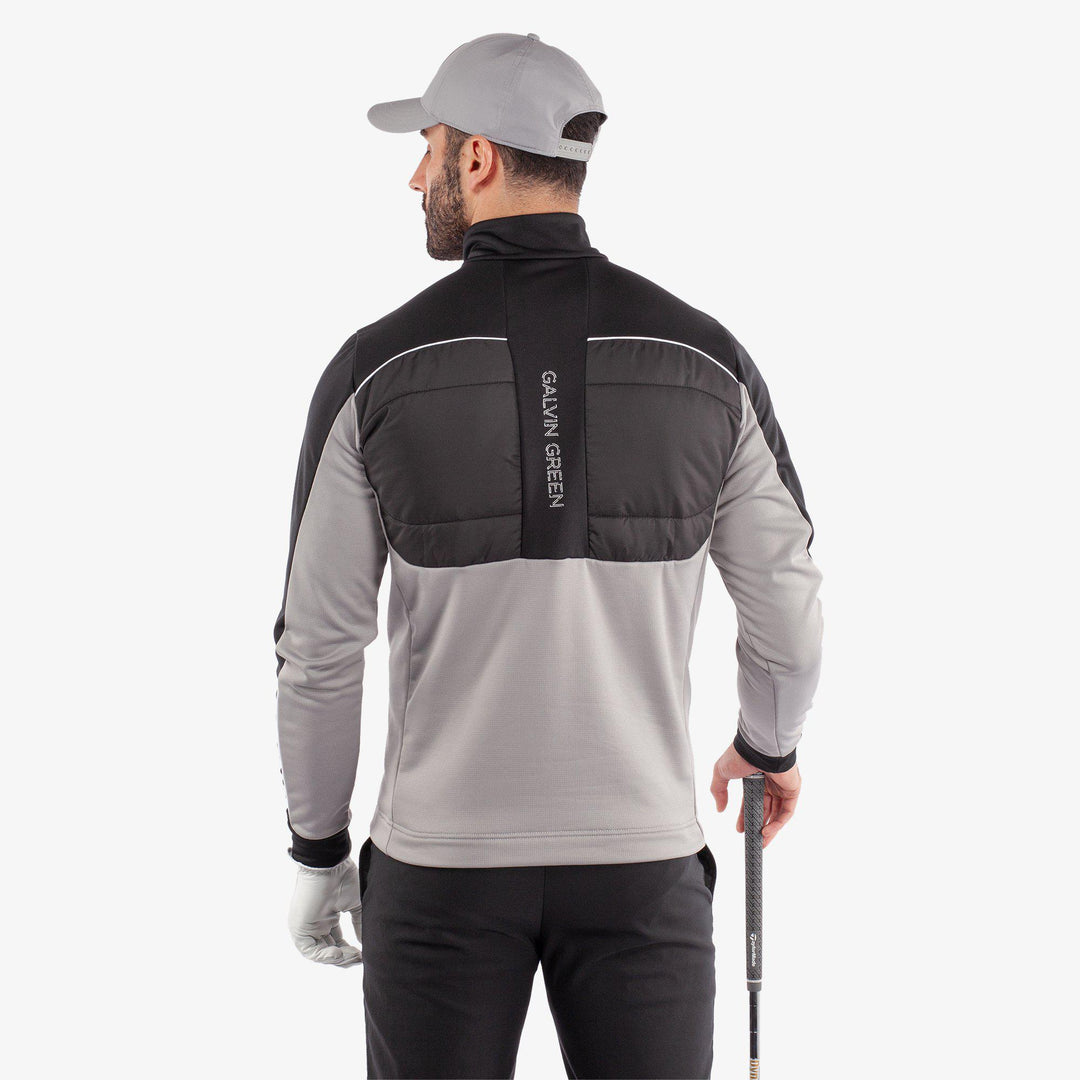 Douglas is a Insulating golf mid layer for Men in the color Sharkskin/Black(5)