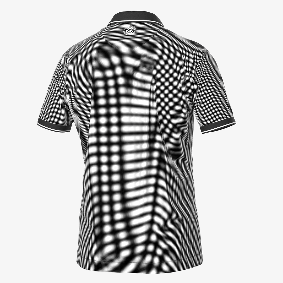 Miller is a Breathable short sleeve golf shirt for Men in the color Black/White(7)