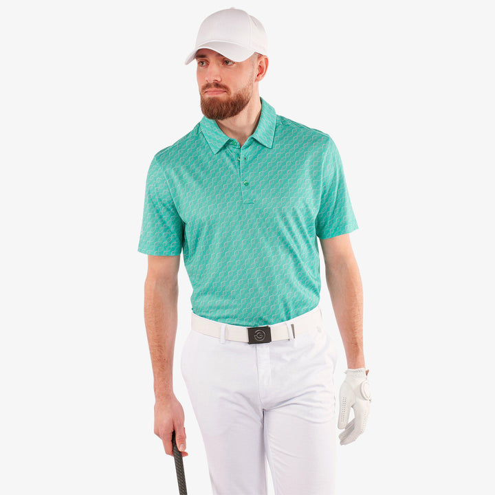 Marcus is a Breathable short sleeve golf shirt for Men in the color Atlantis Green(1)