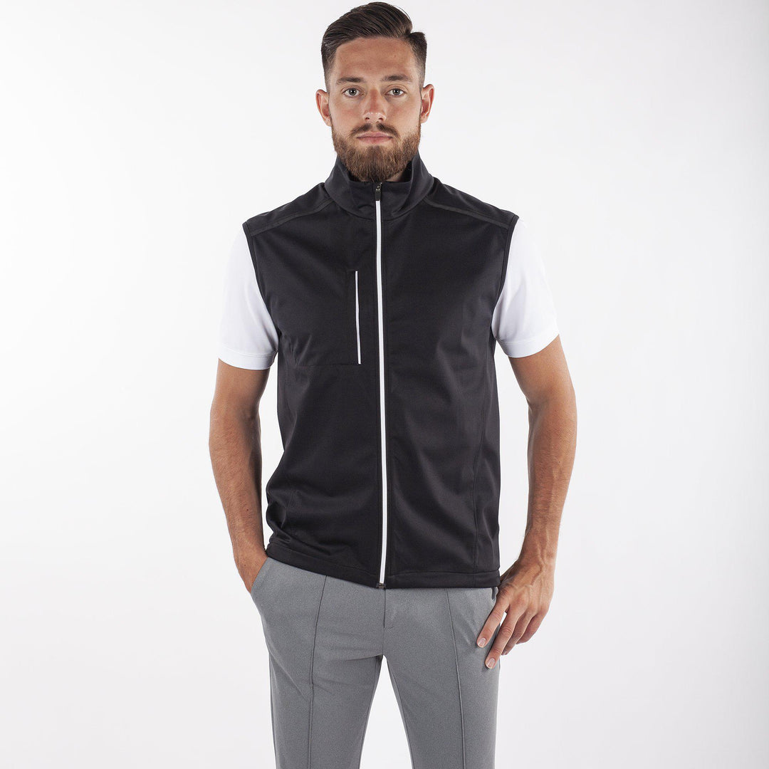 Lion is a Windproof and water repellent golf vest for Men in the color Black(1)