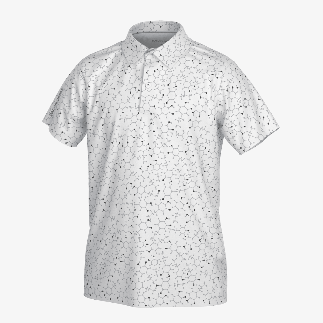 Rocco is a Breathable short sleeve golf shirt for Juniors in the color White/Cool Grey(0)