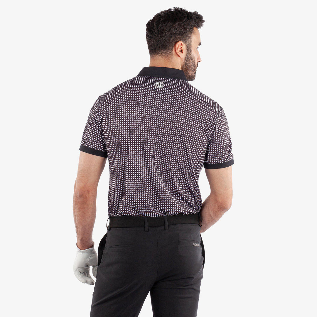 Melvin is a Breathable short sleeve golf shirt for Men in the color Black/White(4)