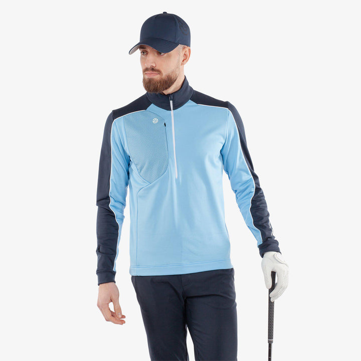 Dave is a Insulating golf mid layer for Men in the color Alaskan Blue/Navy(1)