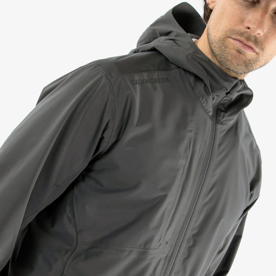 Amos is a Waterproof golf jacket for Men in the color Forged Iron(3)