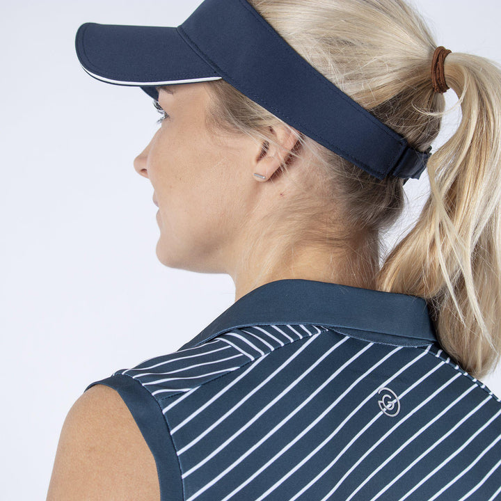 Mira is a Breathable sleeveless golf shirt for Women in the color Navy(4)