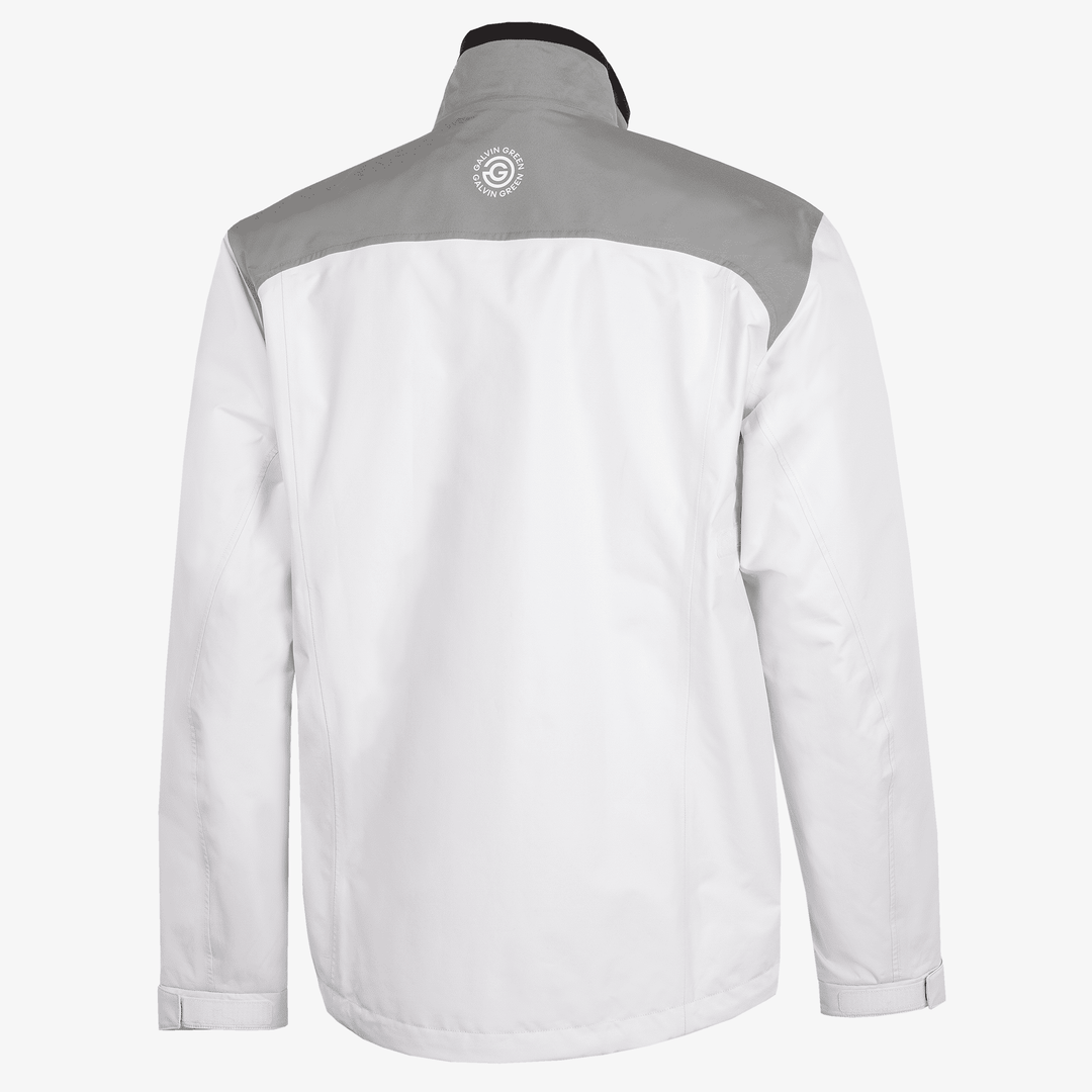 Anton is a Waterproof golf jacket for Men in the color White/Sharkskin(10)