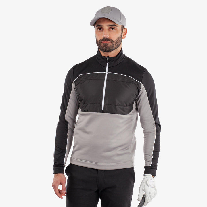 Douglas is a Insulating golf mid layer for Men in the color Sharkskin/Black(1)