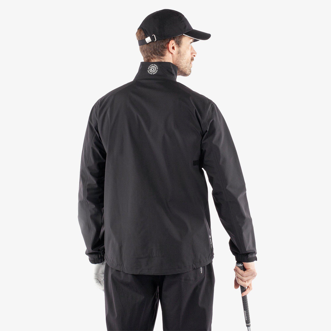 Apollo  is a Waterproof golf jacket for Men in the color Black/Sunny Lime(6)