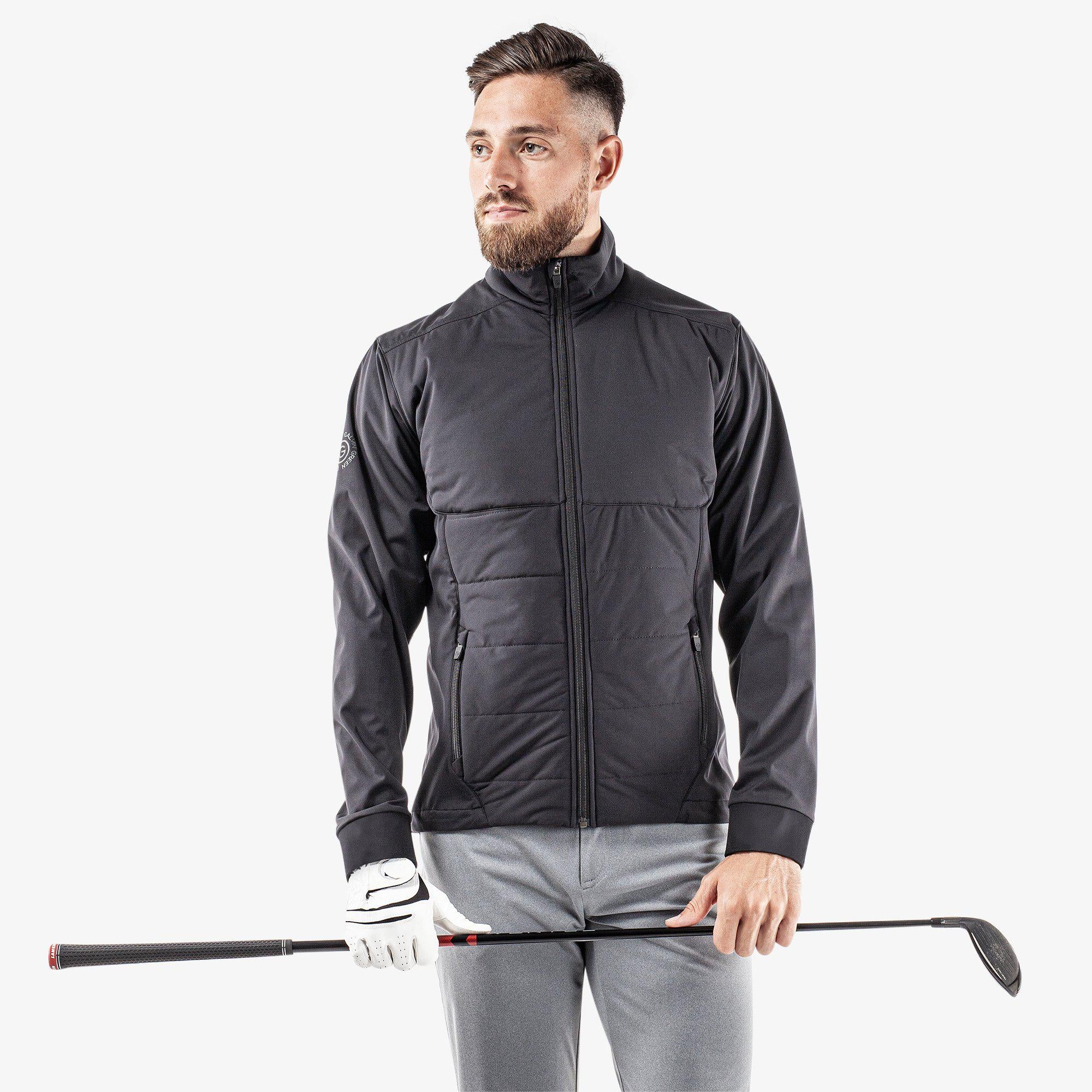 Leonard Windproof and water repellent golf jacket Black – Galvin Green