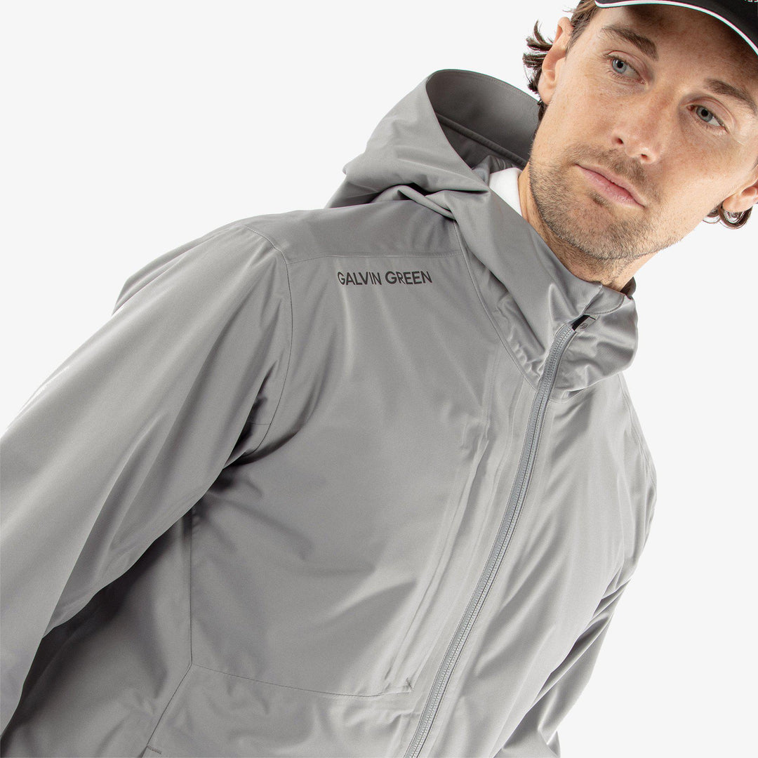 Amos is a Waterproof golf jacket for Men in the color Sharkskin(3)
