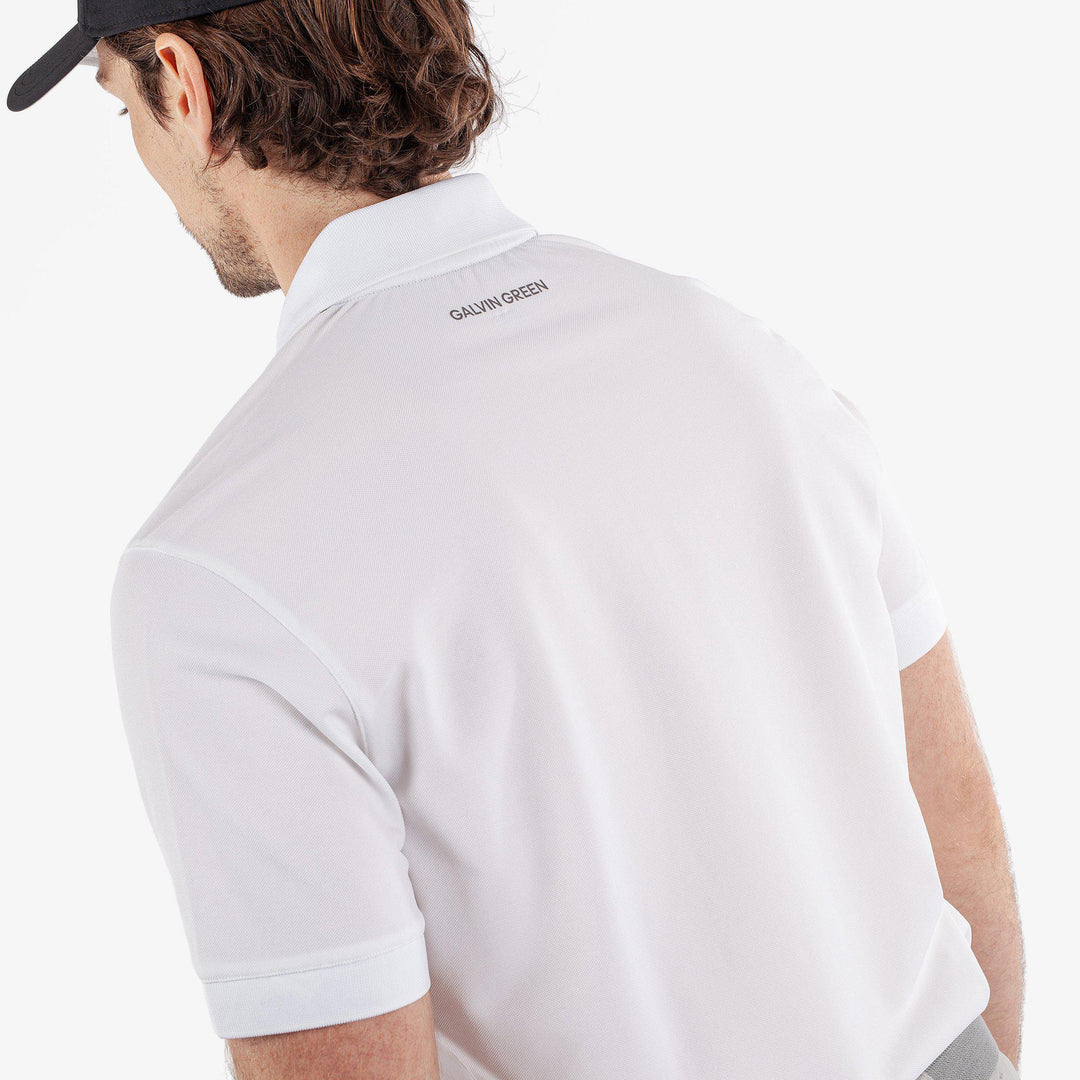 Maximilian is a Breathable short sleeve golf shirt for Men in the color White(4)