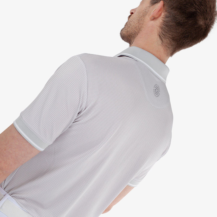 Miller is a Breathable short sleeve golf shirt for Men in the color White/Cool Grey(4)