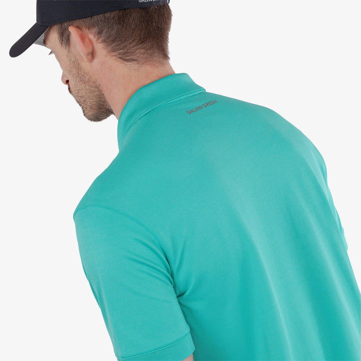 Maximilian is a Breathable short sleeve golf shirt for Men in the color Atlantis Green(4)