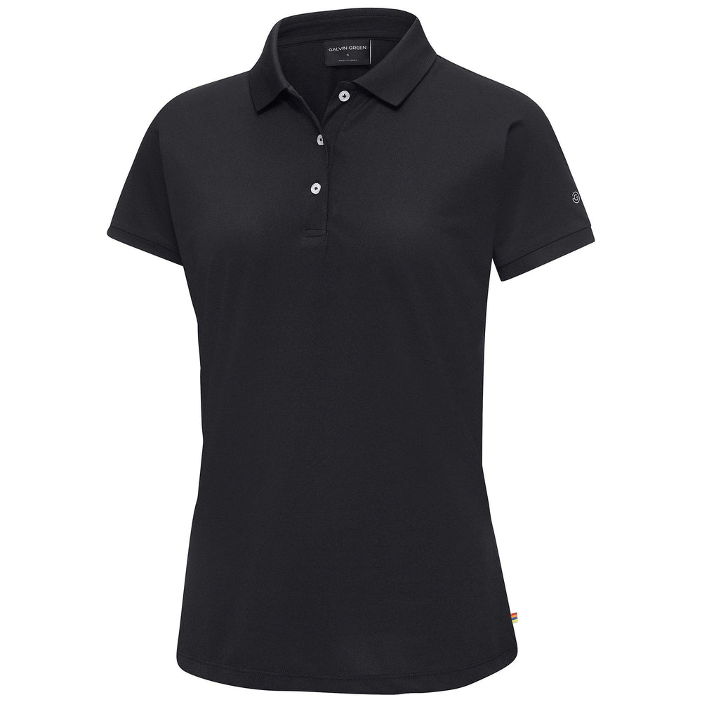 Mireya is a Breathable short sleeve golf shirt for Women in the color Black(0)