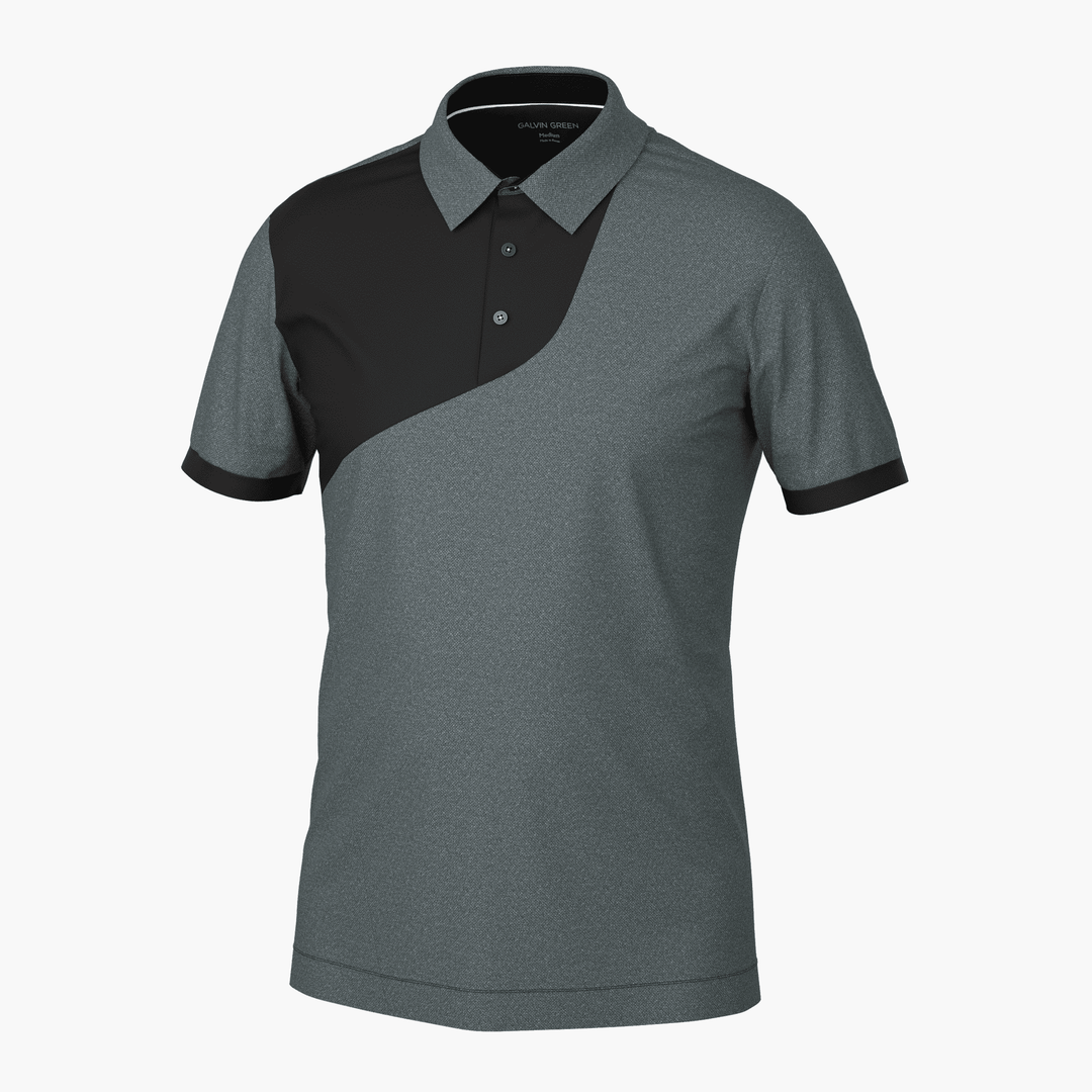 Mikel is a Breathable short sleeve golf shirt for Men in the color Black(1)