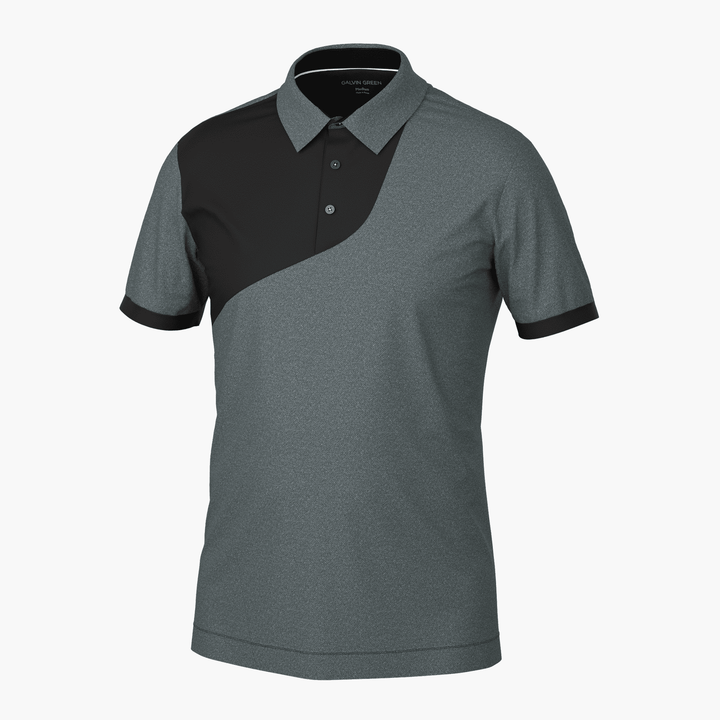 Mikel is a Breathable short sleeve golf shirt for Men in the color Black(2)