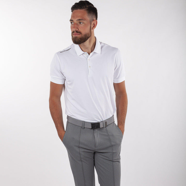 Max is a Breathable short sleeve golf shirt for Men in the color White(1)