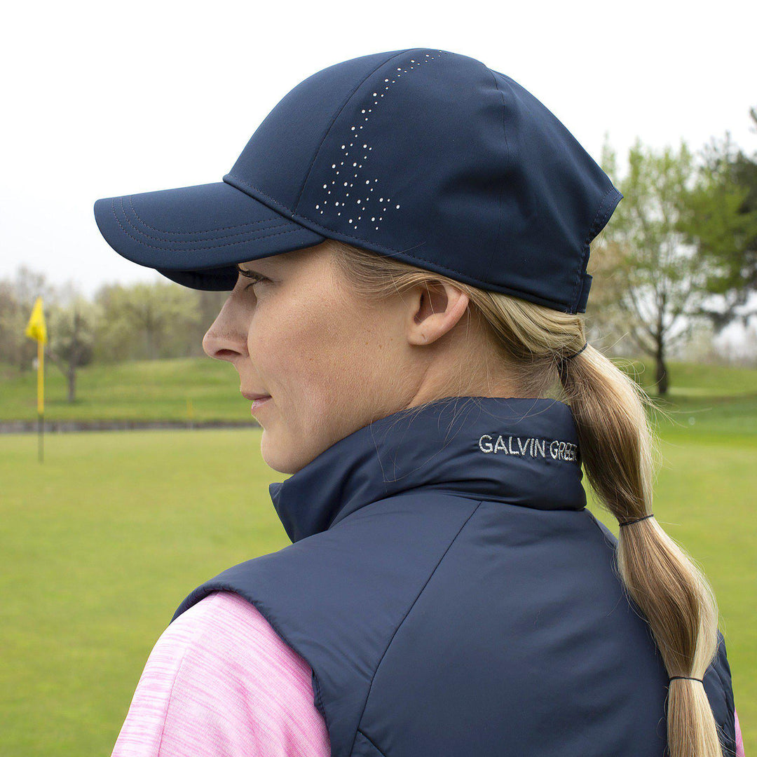 Lizl is a Windproof and water repellent golf vest for Women in the color Navy(4)