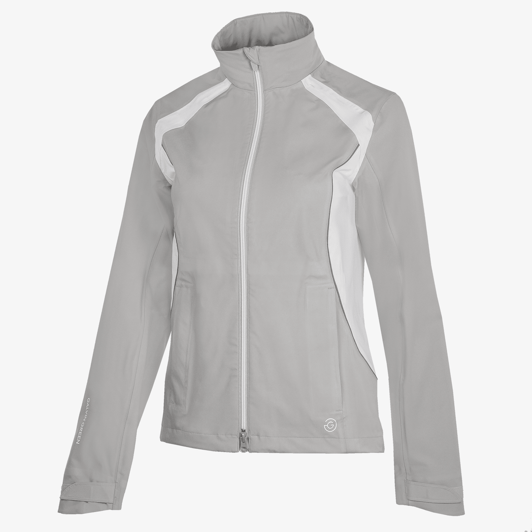 Amy is a Waterproof golf jacket for Women in the color Cool Grey/White(0)