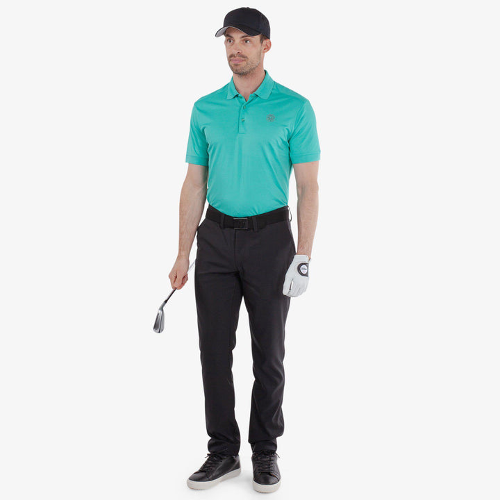 Maximilian is a Breathable short sleeve golf shirt for Men in the color Atlantis Green(2)