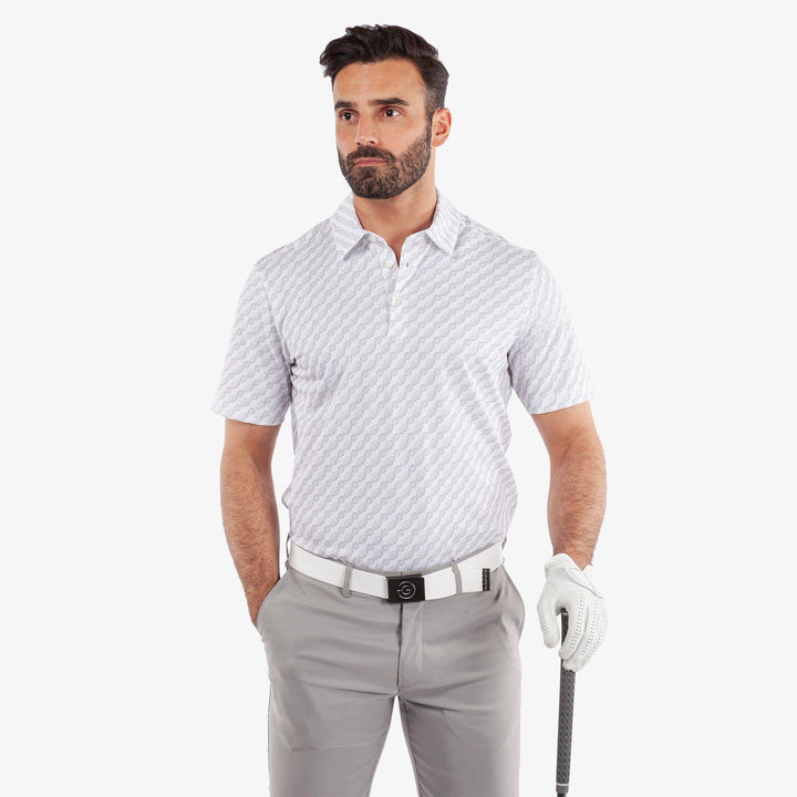 Marcus is a Breathable short sleeve golf shirt for Men in the color White(1)