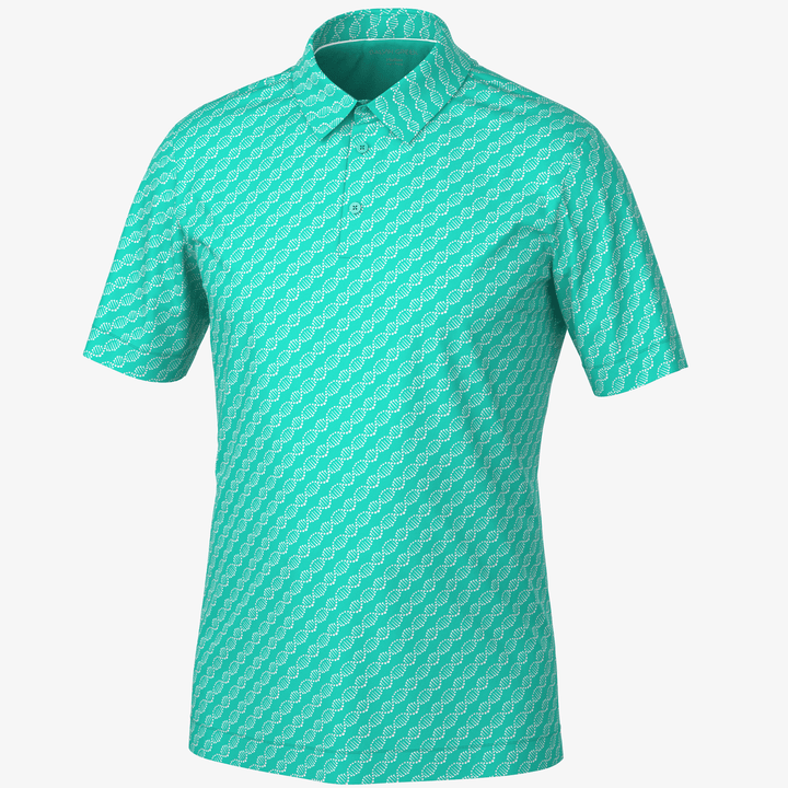 Marcus is a Breathable short sleeve golf shirt for Men in the color Atlantis Green(0)