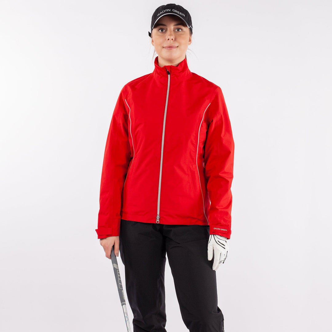 Anya is a Waterproof golf jacket for Women in the color Red(1)