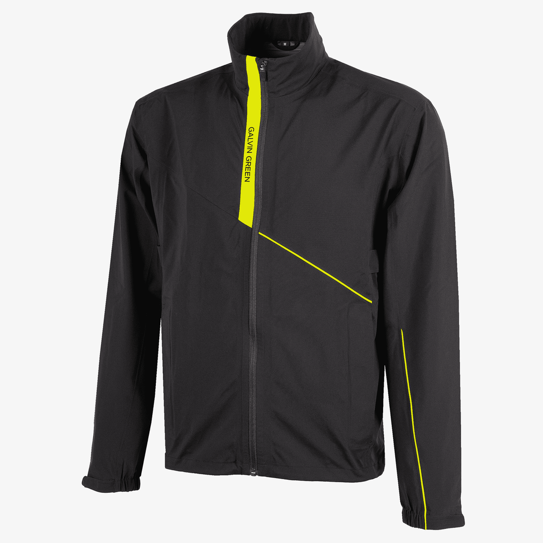 Apollo  is a Waterproof golf jacket for Men in the color Black/Sunny Lime(0)