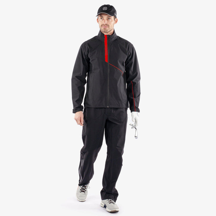 Apollo  is a Waterproof golf jacket for Men in the color Black/Red(2)