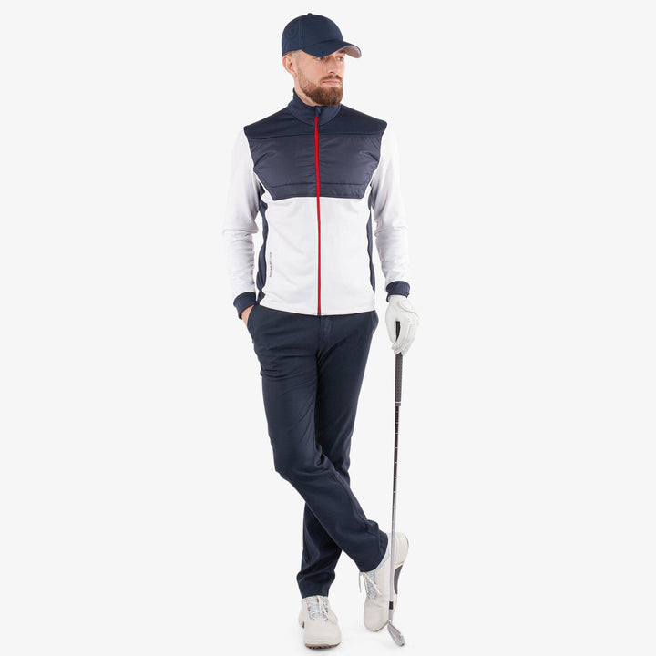 Dylan is a Insulating golf mid layer for Men in the color Navy/Red/White(2)