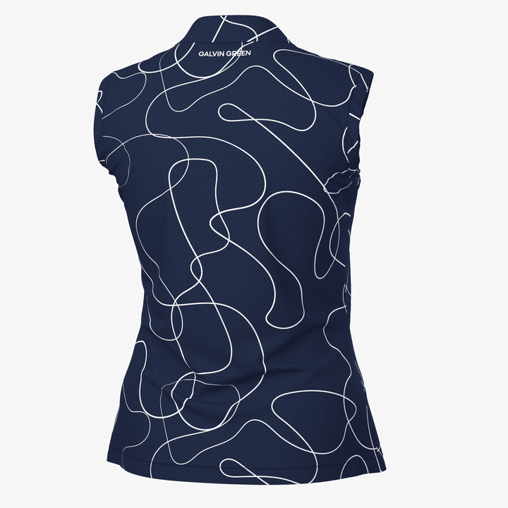 Margie is a BREATHABLE SLEEVELESS GOLF SHIRT for Women in the color Navy/White(7)