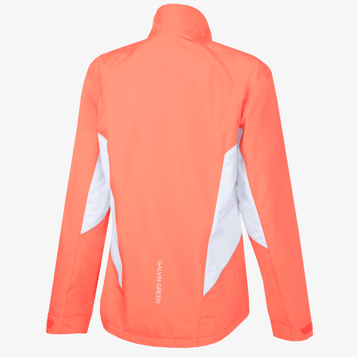 Aida is a Waterproof golf jacket for Women in the color Coral/White/Cool Grey(10)