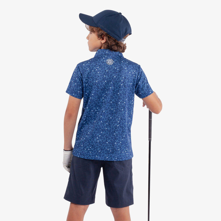 Rocco is a Breathable short sleeve golf shirt for Juniors in the color Blue/Navy(4)