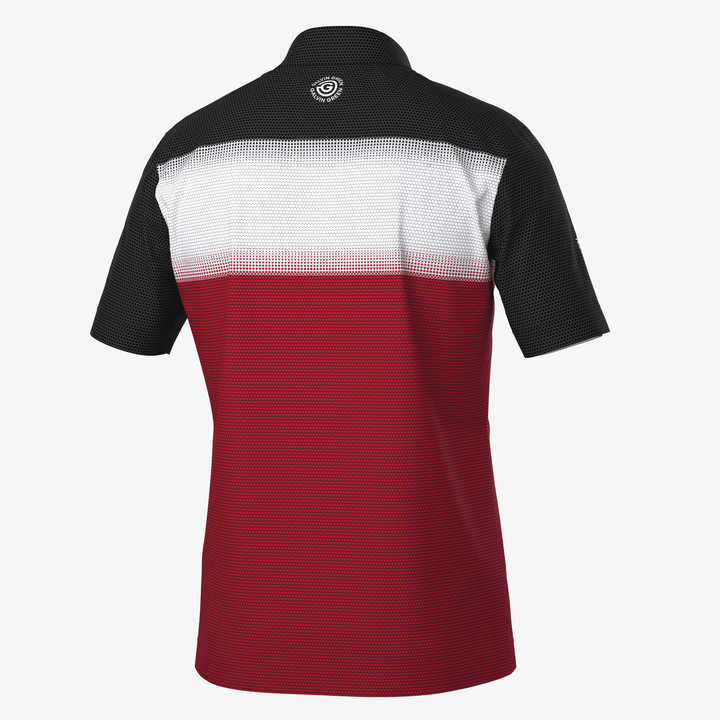 Mirca is a Breathable short sleeve golf shirt for Men in the color Red/White/Black(7)