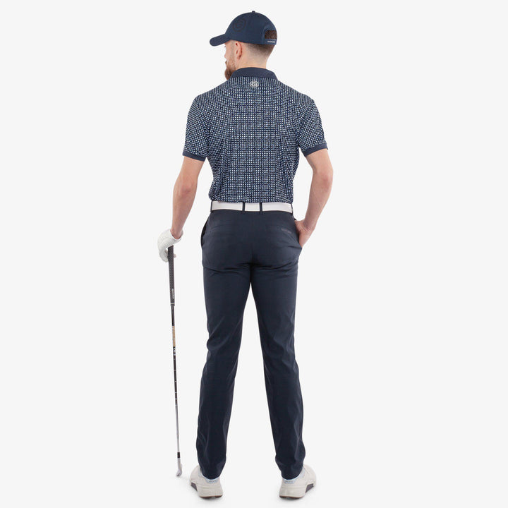 Melvin is a Breathable short sleeve golf shirt for Men in the color Navy/White(6)